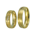 18K Gold Plating Titanium Rings for Couple Universary Gift